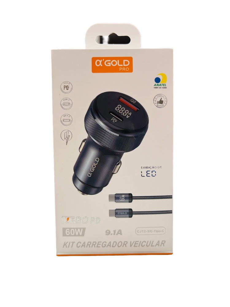 Carregador Veicular  GOLD PRO  Tipo C