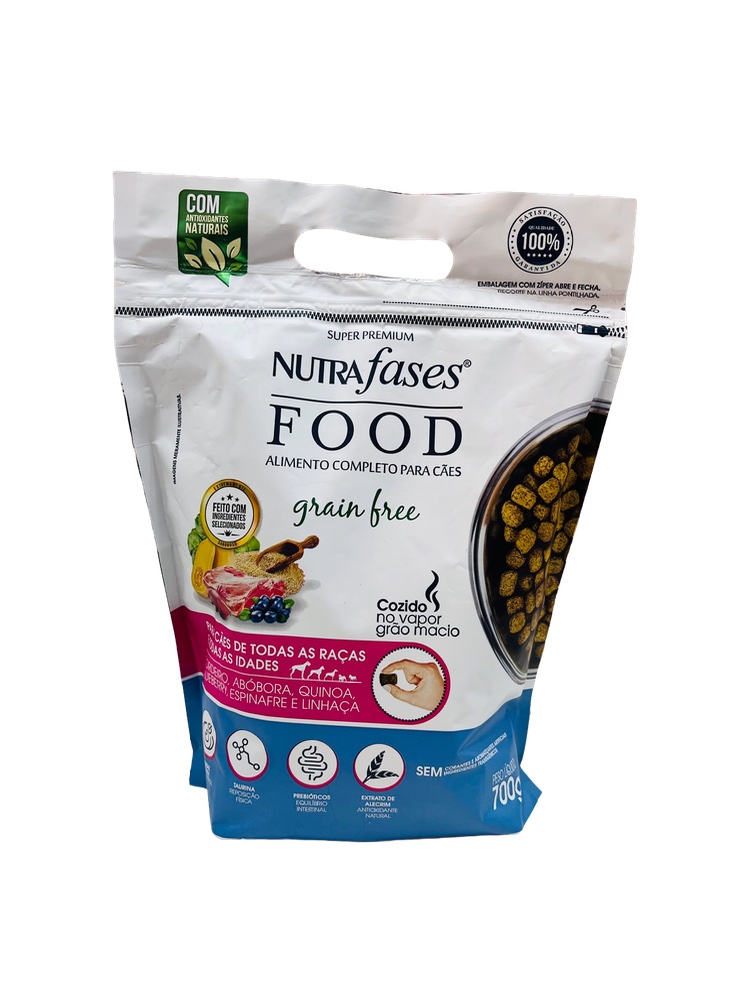 Nutra Fases Food Grain Free - 700g Para Cães De Todas As Raças E Idades 