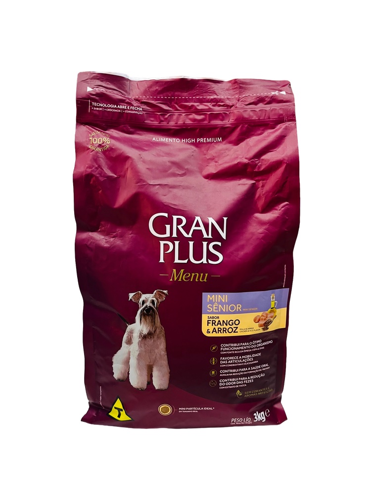 Gran Plus - 3kg Cães Sênior 