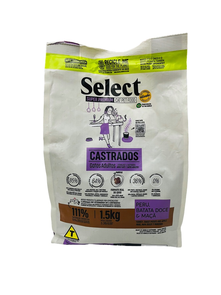 Select Super Premium - 1,5kg Gatos Adultos Castrados