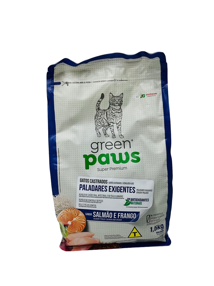 Green Paws - 1,5kg Gatos Castrados 