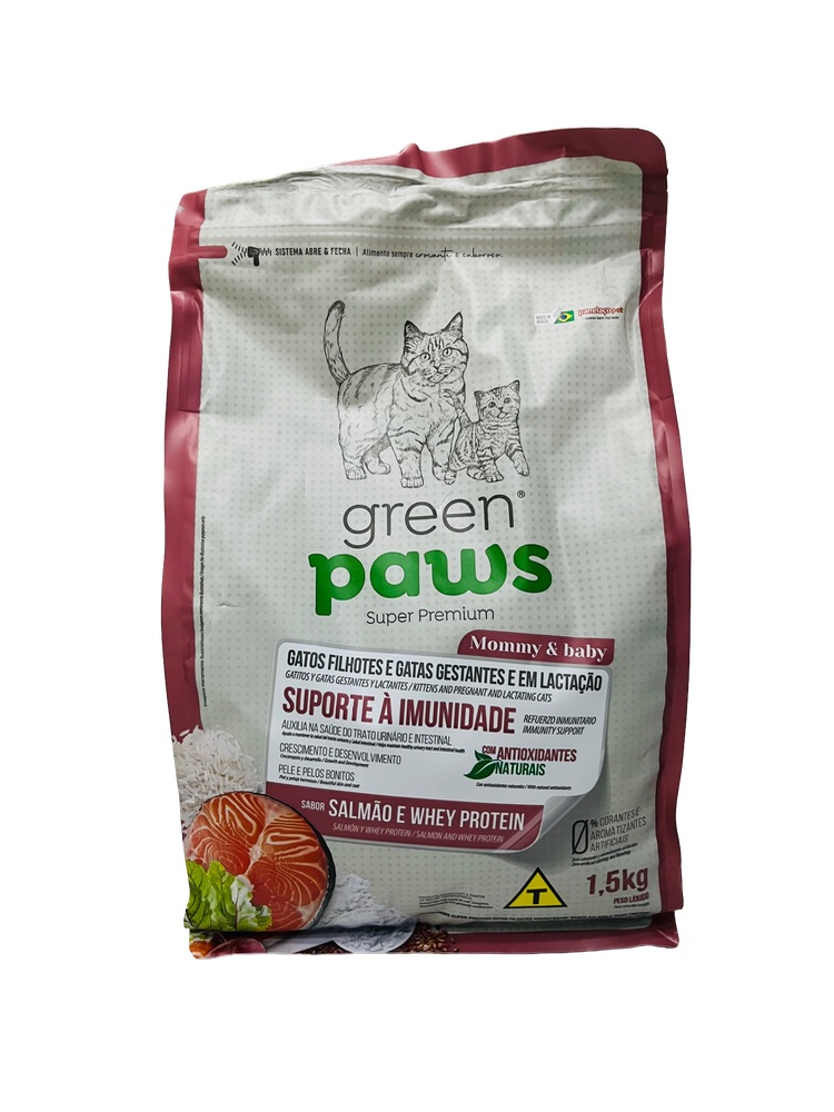 Green Paws - 1,5kg Gatos Filhotes E Gatas Gestantes 