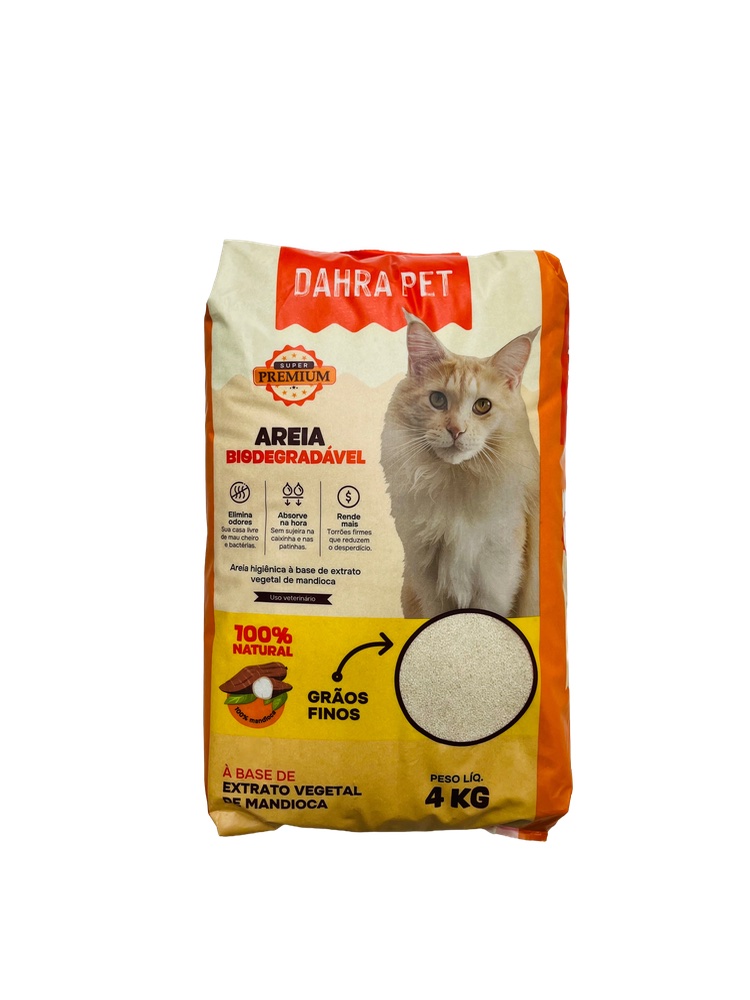 Areia Biodegradável Super Premium - 4kg Dahra Pet