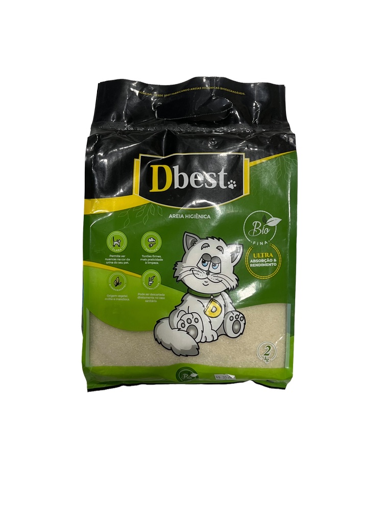 Areia Higiênica Bio Fina - 2kg Dbest 