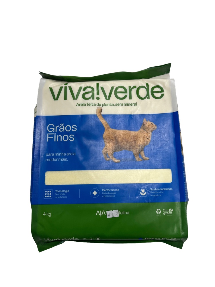 Areia Higiênica Grãos Finos - 4kg Viva!Verde