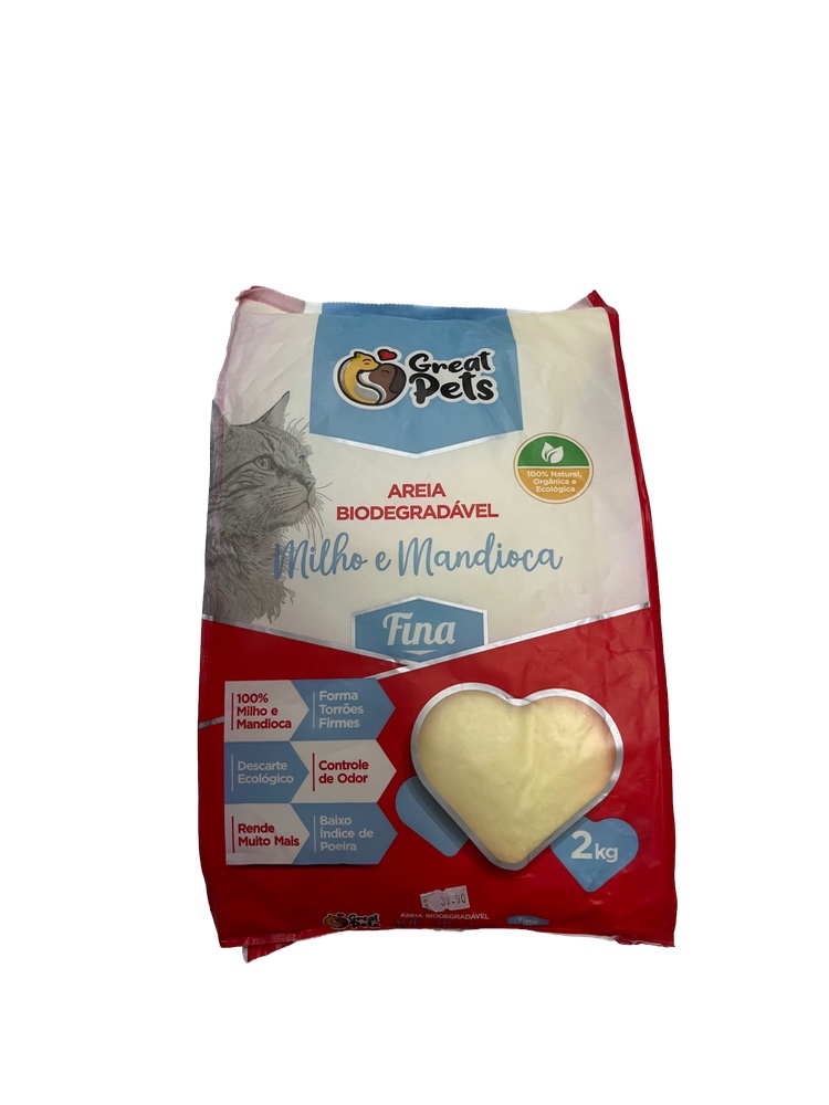 Areia Higiênica Biodegradável - 2kg Great Pets