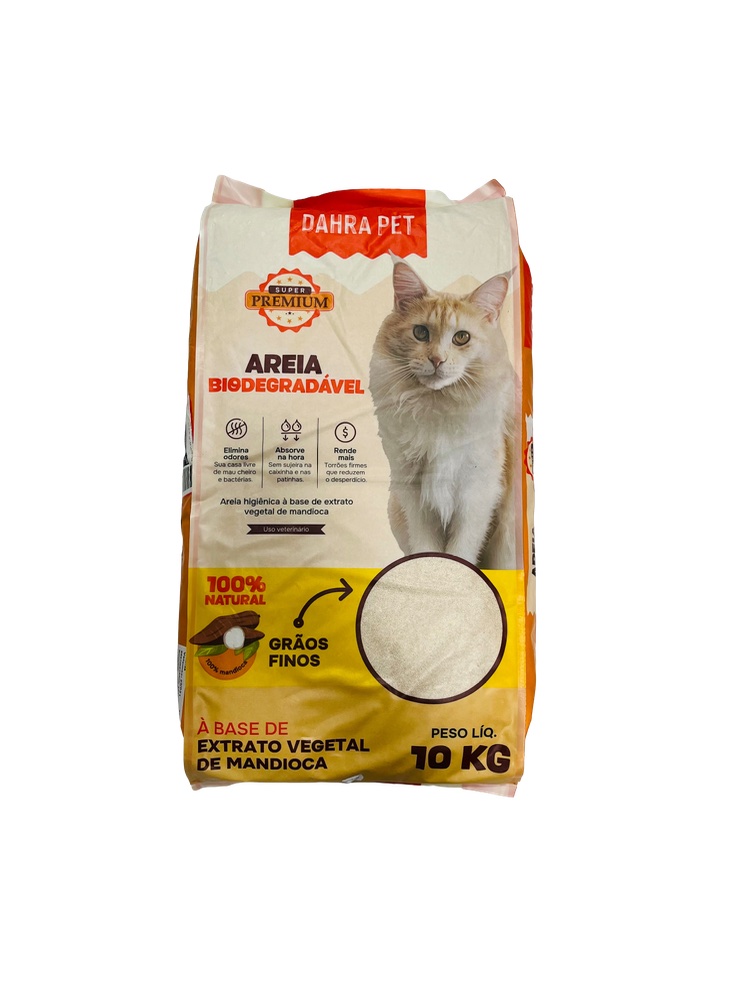 Areia Biodegradável Super Premium - 10kg Dahra Pet