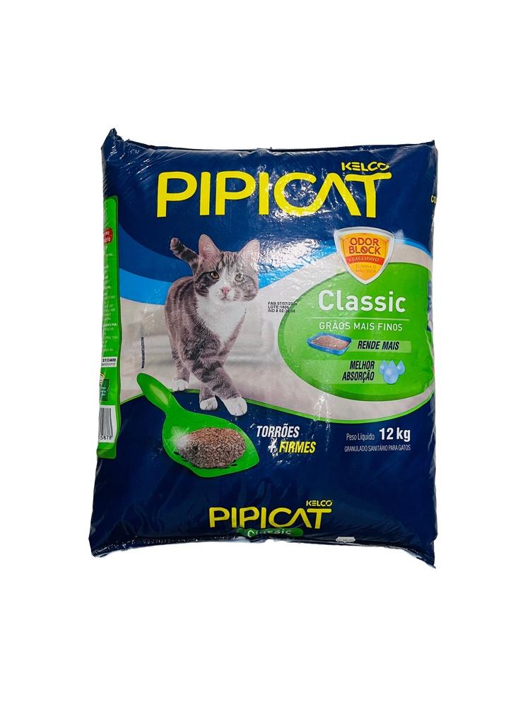 Areia Higiênica Clássico - 12kg Pipicat 