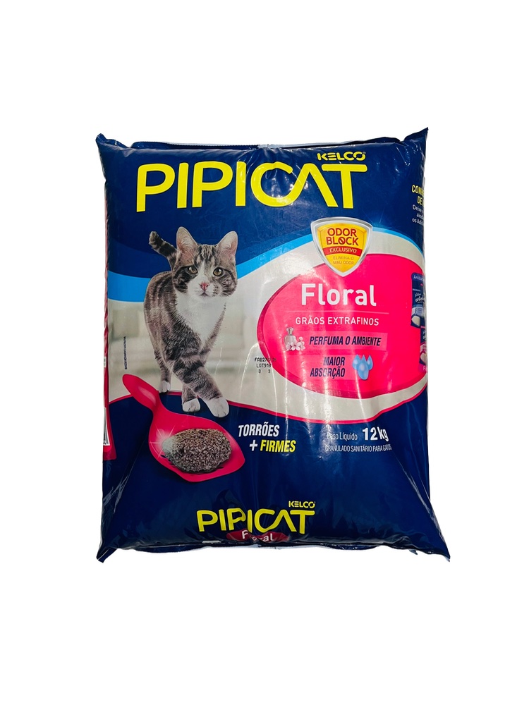 Areia Higiênica Floral - 12kg Pipicat 