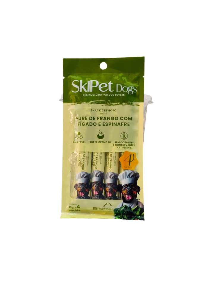 SkiPet Dogs Sachês - 4 Snacks Para Cães 