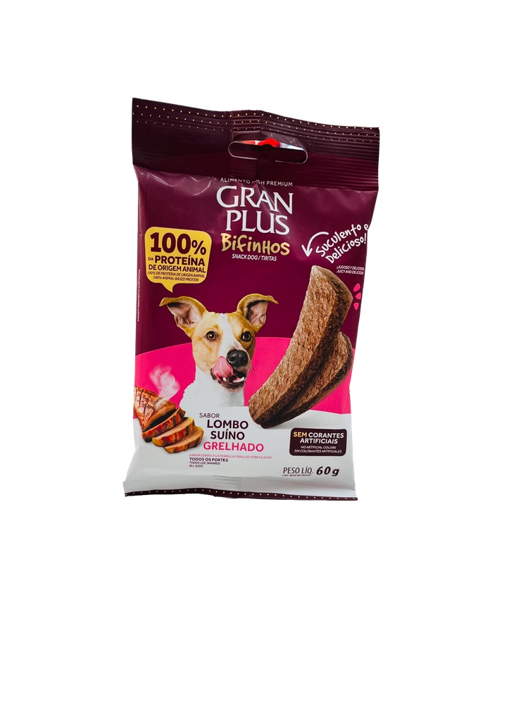 Gran Plus Bifinhos Snack Dog - 60g Para Cães 