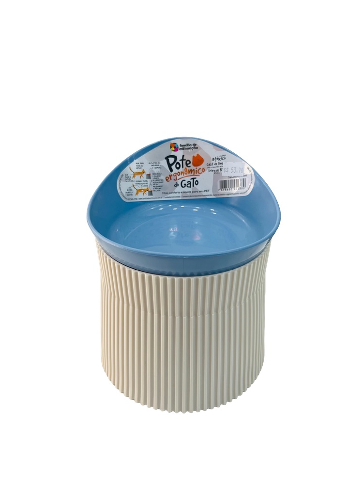 Comedouro Ergonômico - Azul Para Gatos 