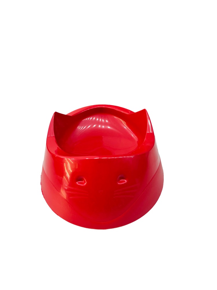 Comedouro Formato Gatinho - Vermelho 