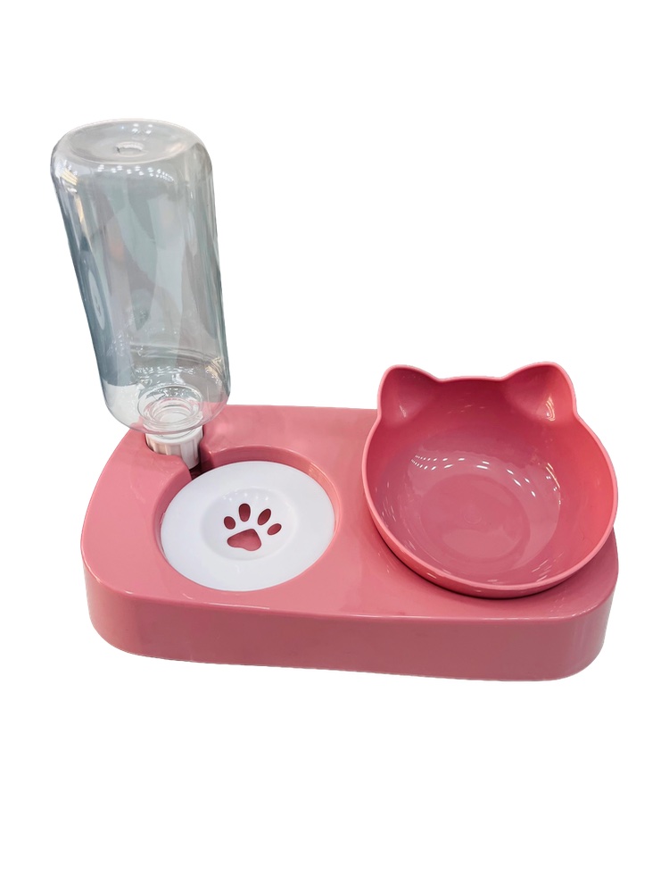 Comedouro E Bebedouro - Rosa Para Gatos