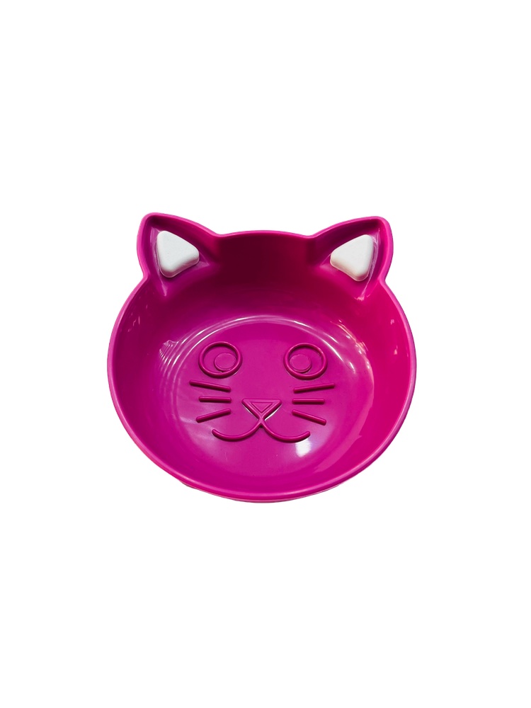Comedouro Pequeno - Formato Gatinho Rosa