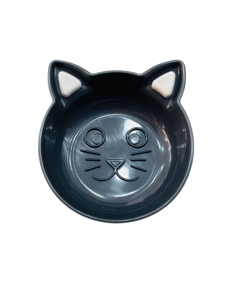 Comedouro Pequeno - Formato De Gato Preto 