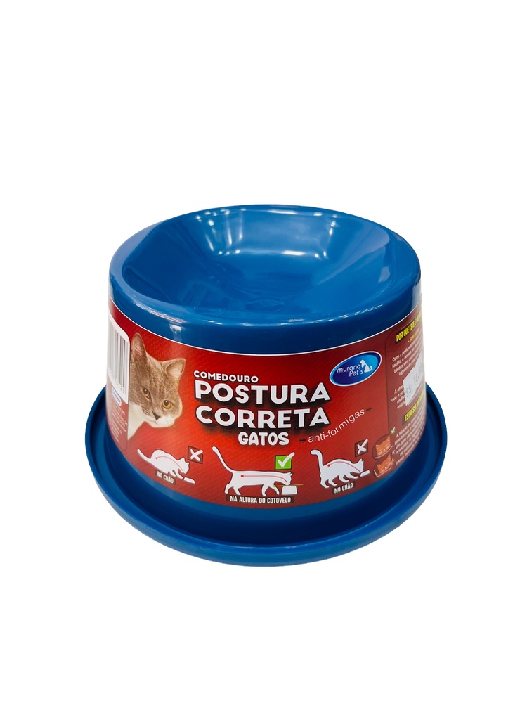Comedouro Para Gatos - Azul Para Postura