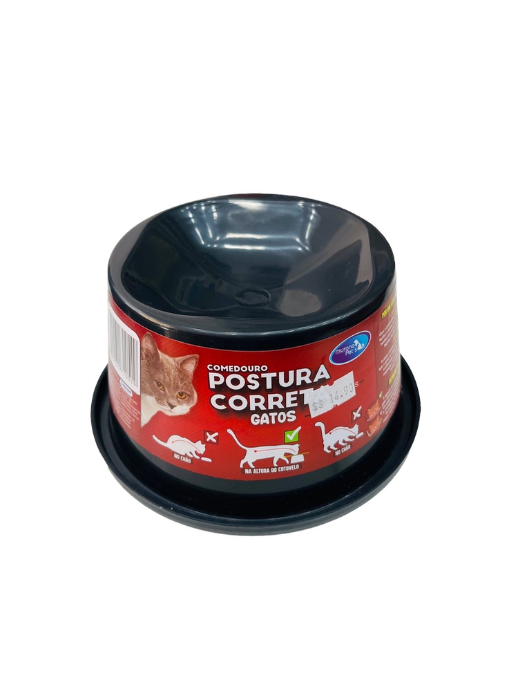 Comedouro Para Gatos - Preto Para Postura